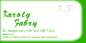 karoly fabry business card